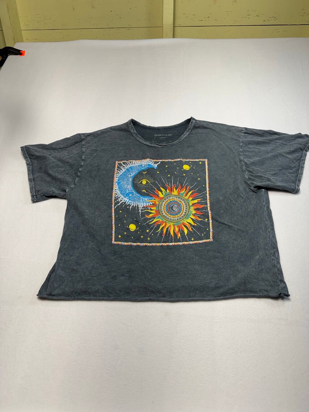 Whimsigoth fairycore 90’s celestial crop t sun and moon shirt 0028A1